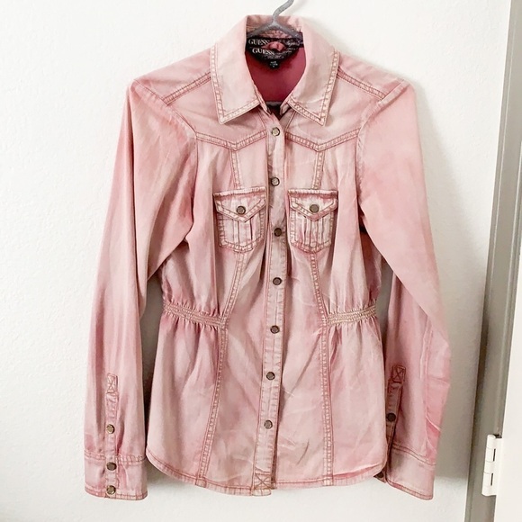 Guess Button-Up Denim Style Shirt - Picture 1 of 10